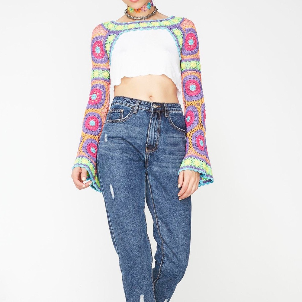 Current Mood Free Your Mind Crochet Shrug